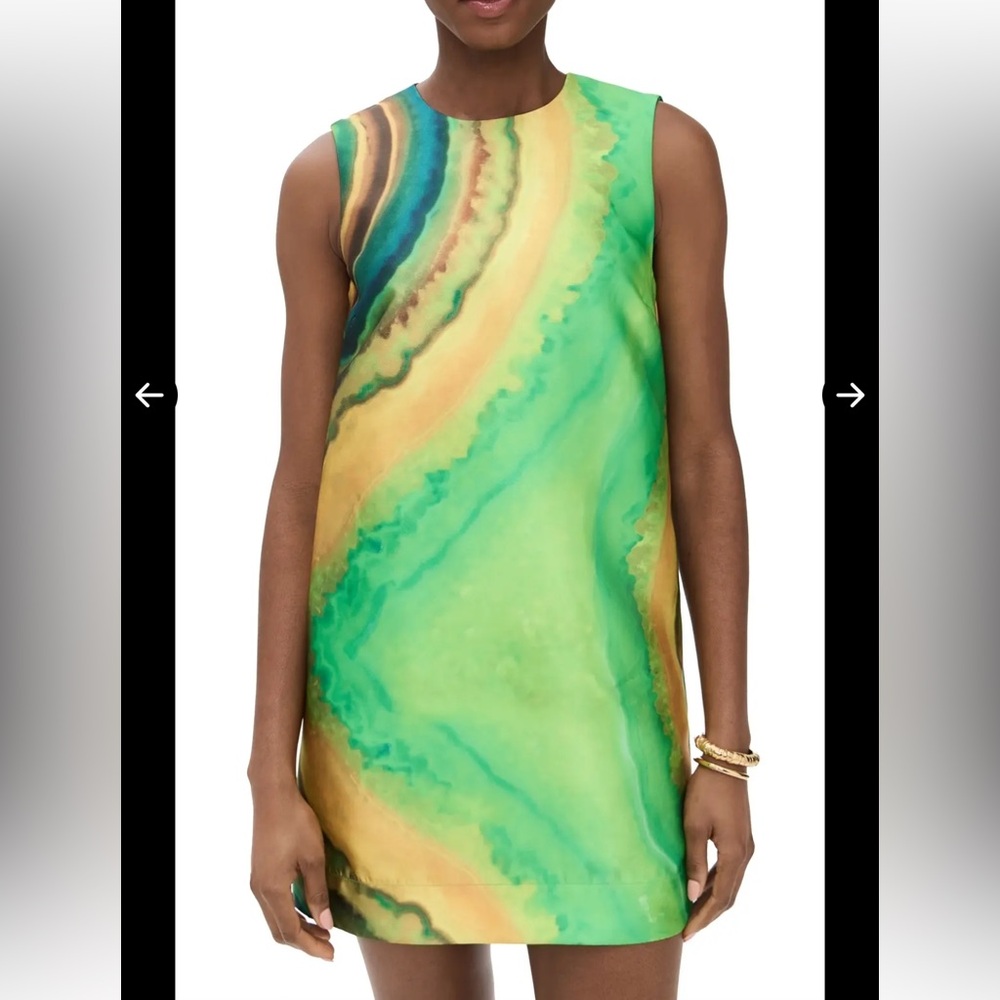 Alémais Iris Printed Mini Dress in Green